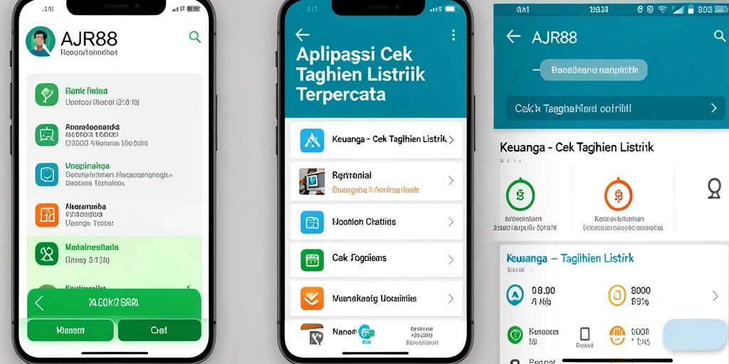 Antarmuka AJR88 menampilkan informasi tagihan listrik yang jelas dan terperinci.
