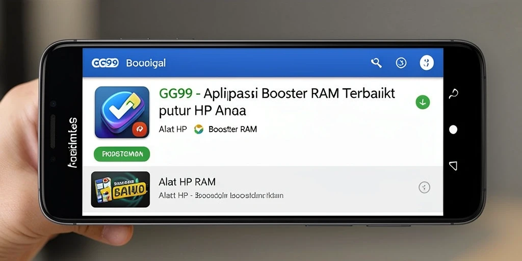 Tampilan antarmuka GG99 dengan fitur pembersihan RAM yang intuitif.