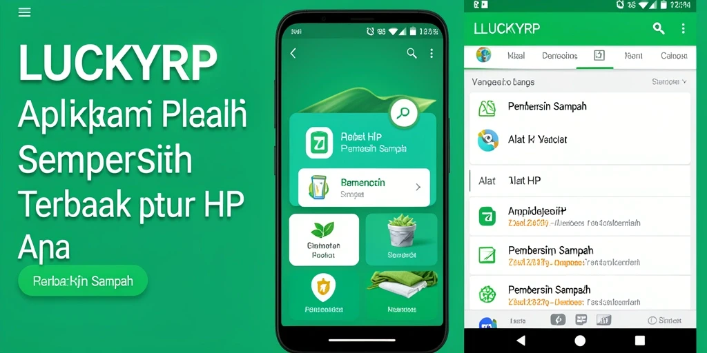 Tampilan antarmuka utama LUCKYRP menampilkan fitur pembersihan yang efisien.