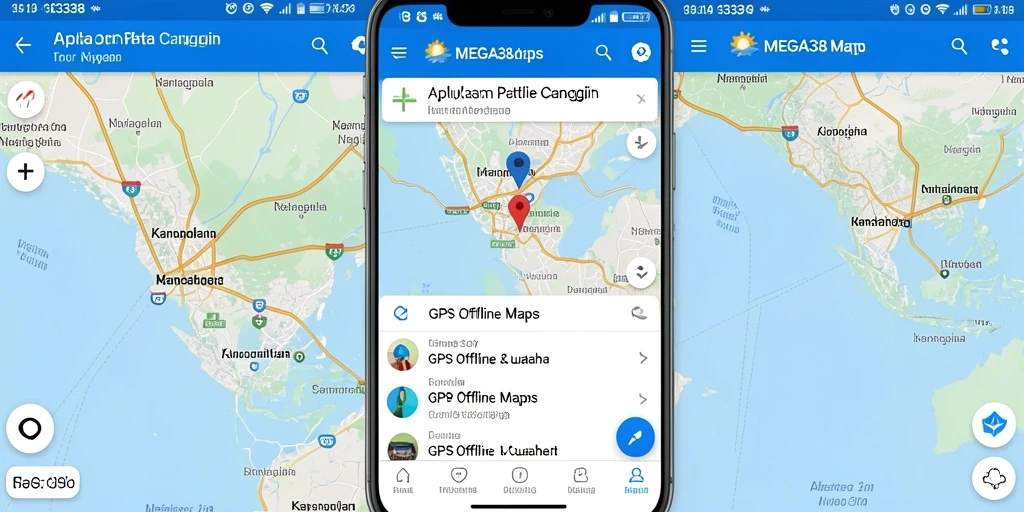 Antarmuka pengguna MEGA338 yang intuitif untuk navigasi GPS Offline Maps.