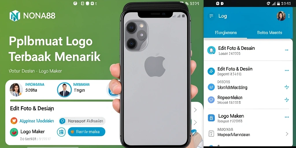 Antarmuka NONA88 menampilkan fitur Logo Maker yang intuitif dan mudah digunakan.