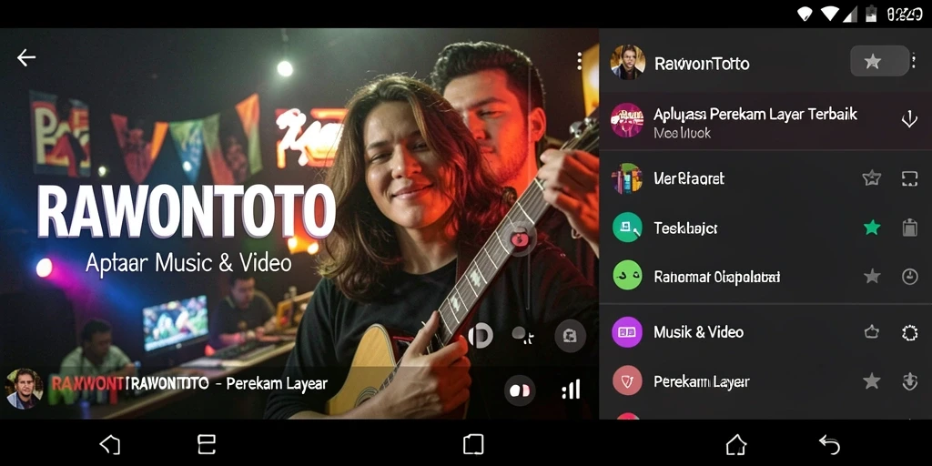 Tampilan antarmuka RAWONTOTO saat merekam layar dengan variasi fitur.